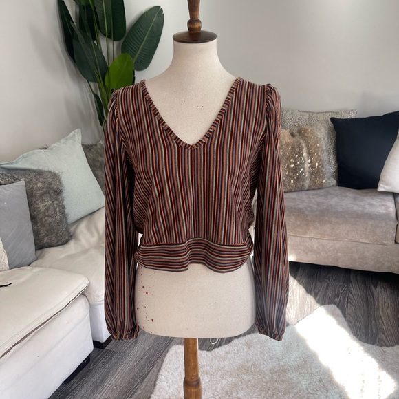 Free people open back striped sweater - Picture 2 of 4